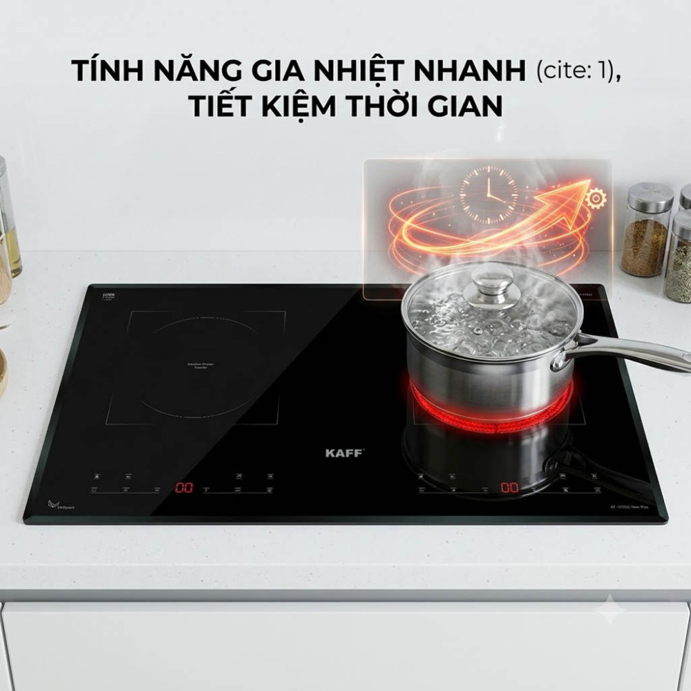 Bếp đôi hồng ngoại điện từ Kaff KF-0703IC New Plus - Hàng chính hãng