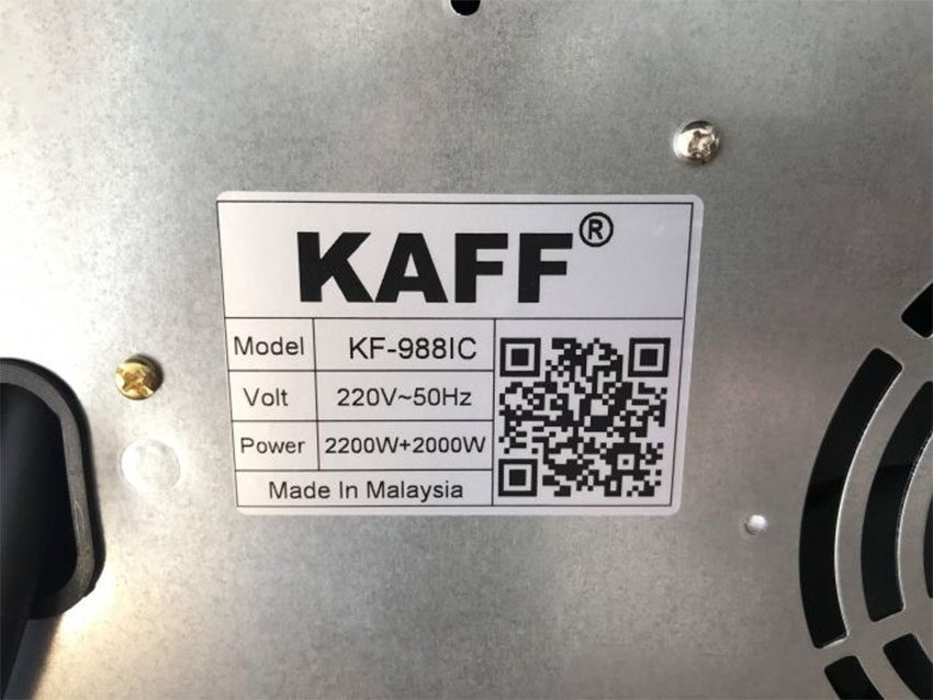 Thông số kĩ thuật của Bếp đôi hồng ngoại điện từ Kaff KF-988IC