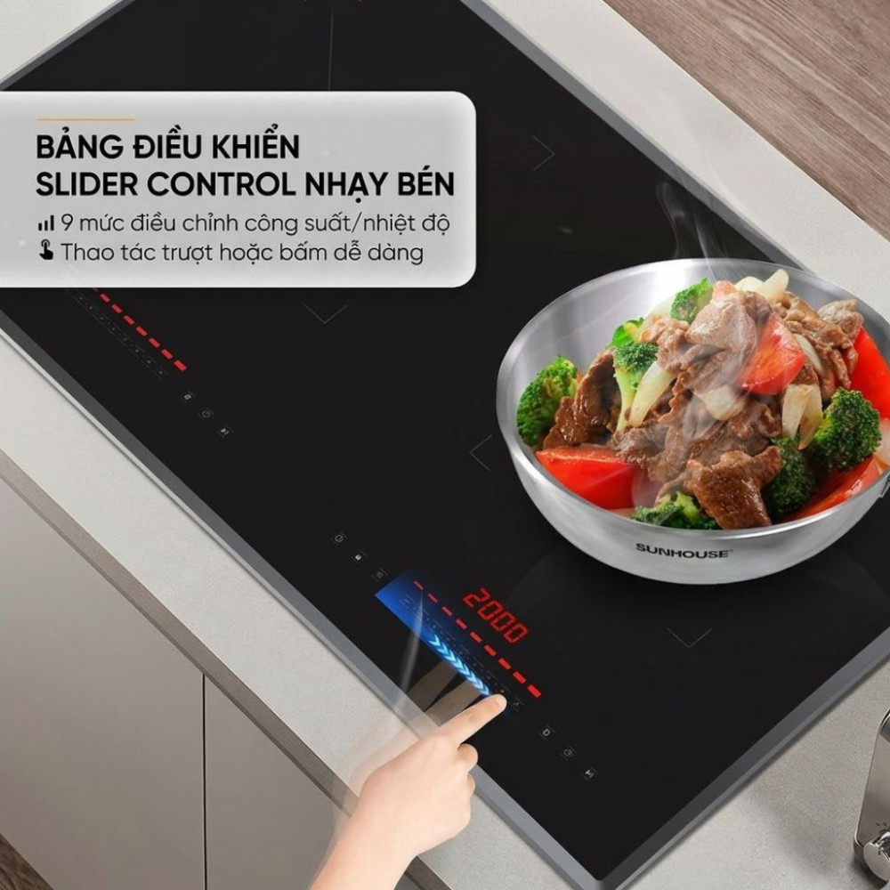 Bếp đôi hồng ngoại điện từ Sunhouse Mama MMB899EI - Hàng chính hãng