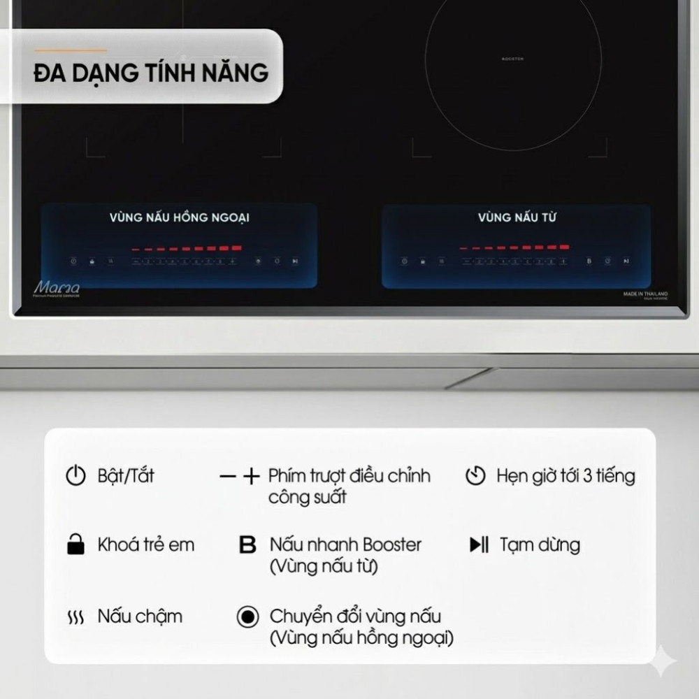 Bếp đôi hồng ngoại điện từ Sunhouse Mama MMB899EI - Hàng chính hãng