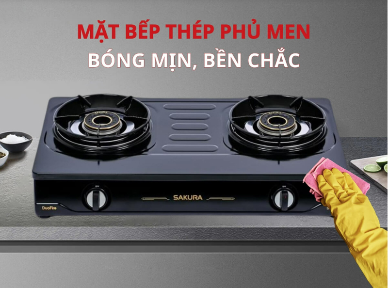 Mặt bếp tráng men chống gỉ hạn chế bám bẩn lau chùi dễ dàng