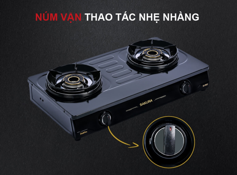 Điều chỉnh lửa lớn nhỏ bằng núm vặn dễ thao tác.