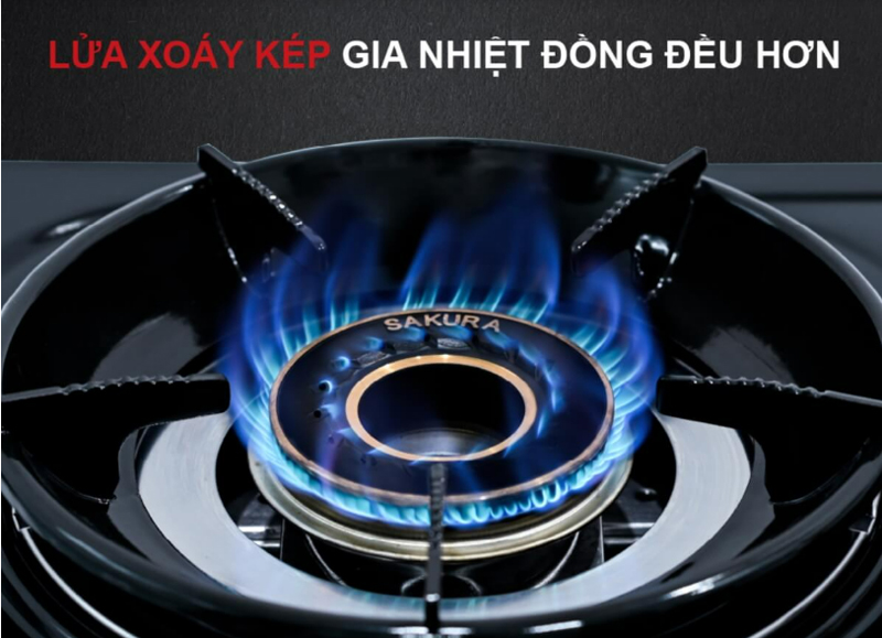 Lửa xoáy kép, tăng hiệu suất gia nhiệt đồng đều hơn