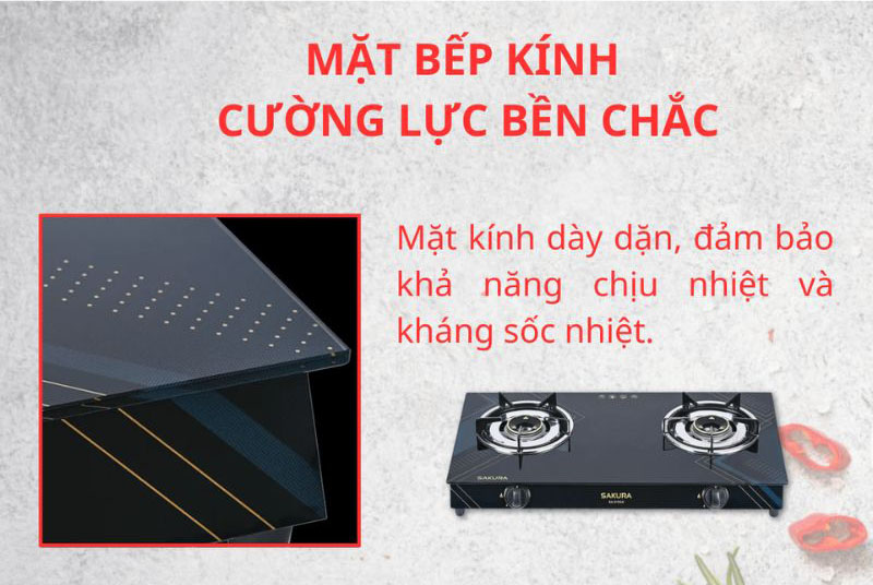 Mặt bếp bằng kính cường lực tạo độ bền cao