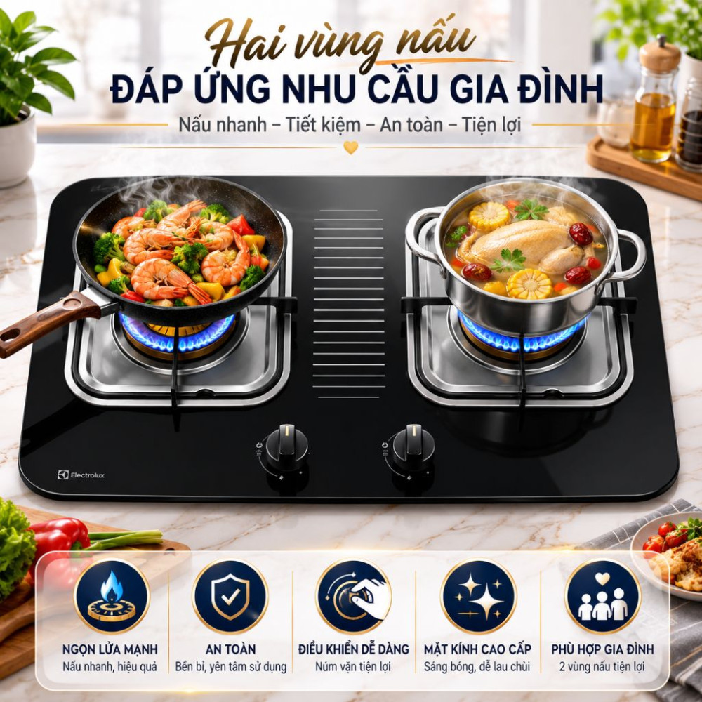 Bếp gas dương Electrolux ETG7257GKR - Hàng chính hãng