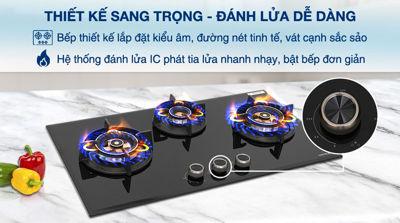 Thiết kế kiểu dáng lắp âm bàn bếp sang trọng, hiện đại