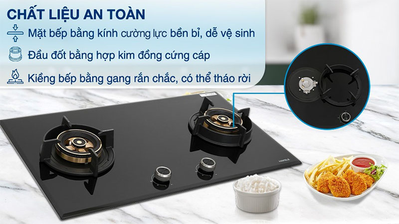 Chất liệu của Bếp gas âm Hafele HC-G782B (538.66.507)