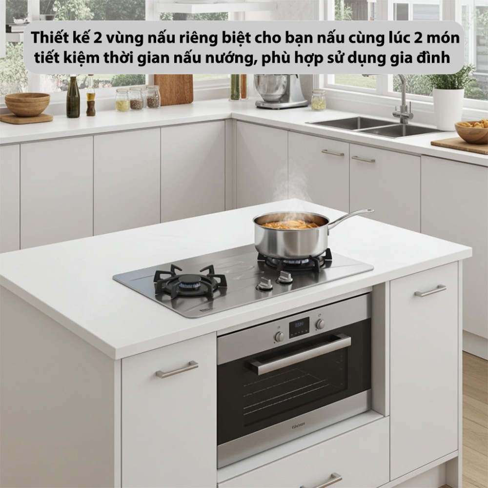 Bếp gas âm Rinnai RB-6802L-S - Hàng chính hãng