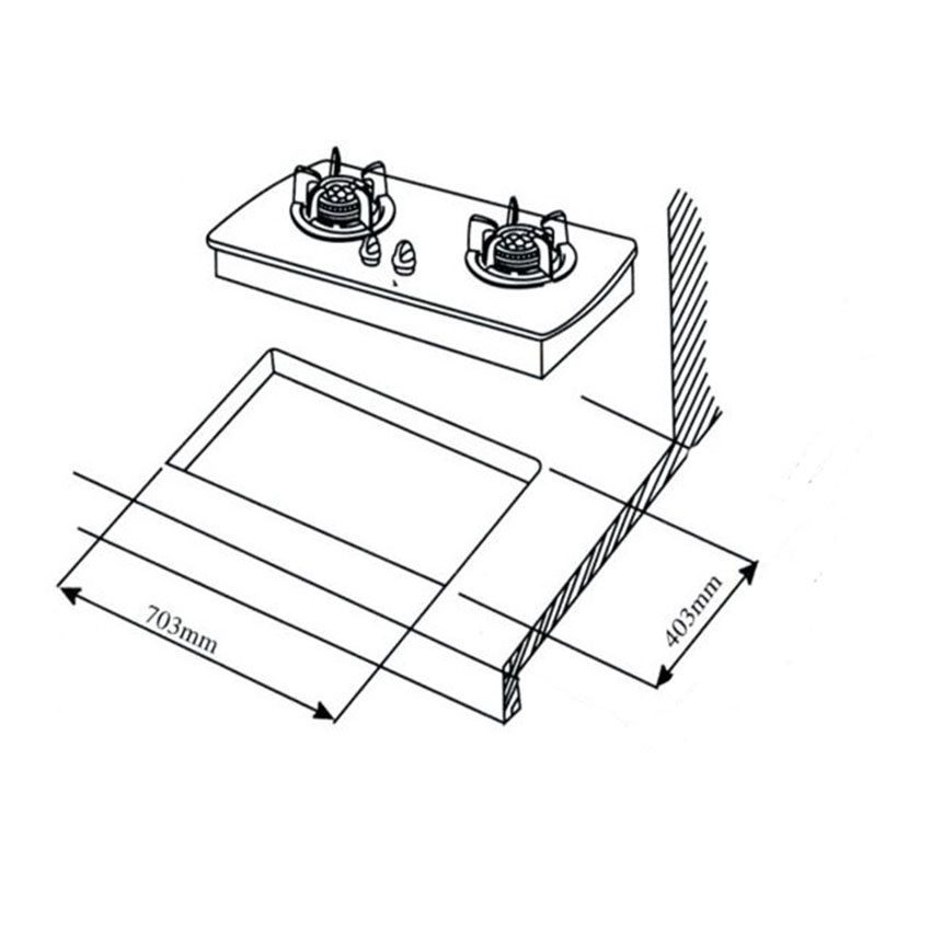 Kích thước của bếp gas âm Rinnai RVB-2GI(FG)