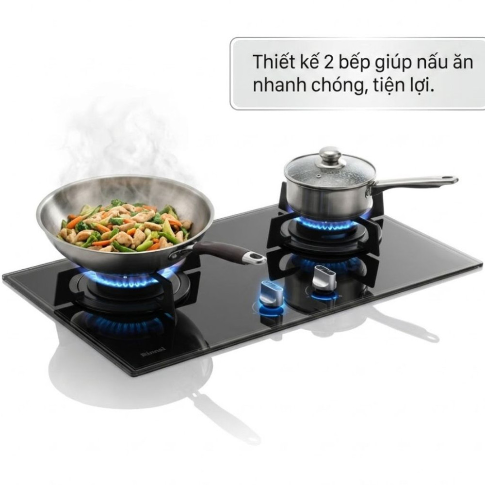 Bếp gas âm Rinnai RVB-732G(DL) - Hàng chính hãng