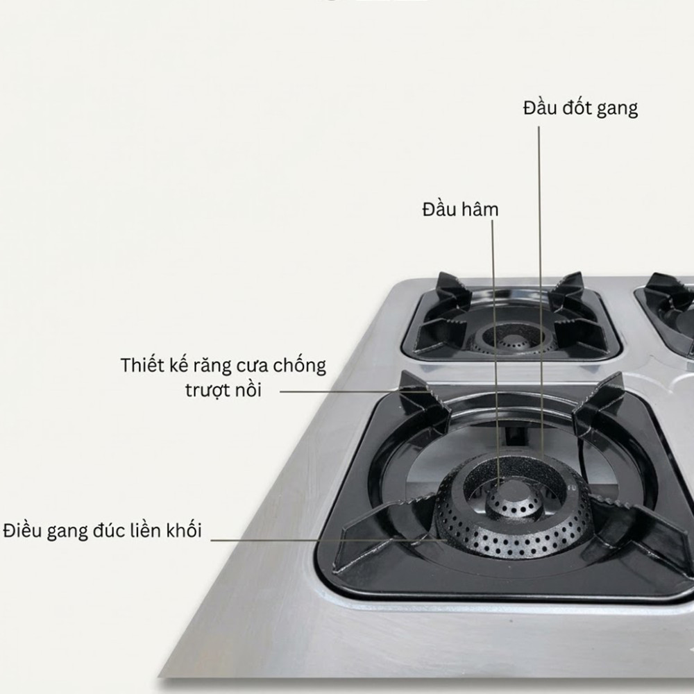 Bếp gas công nghiệp 6 lò điếu gang Windo 612 - Hàng chính hãng