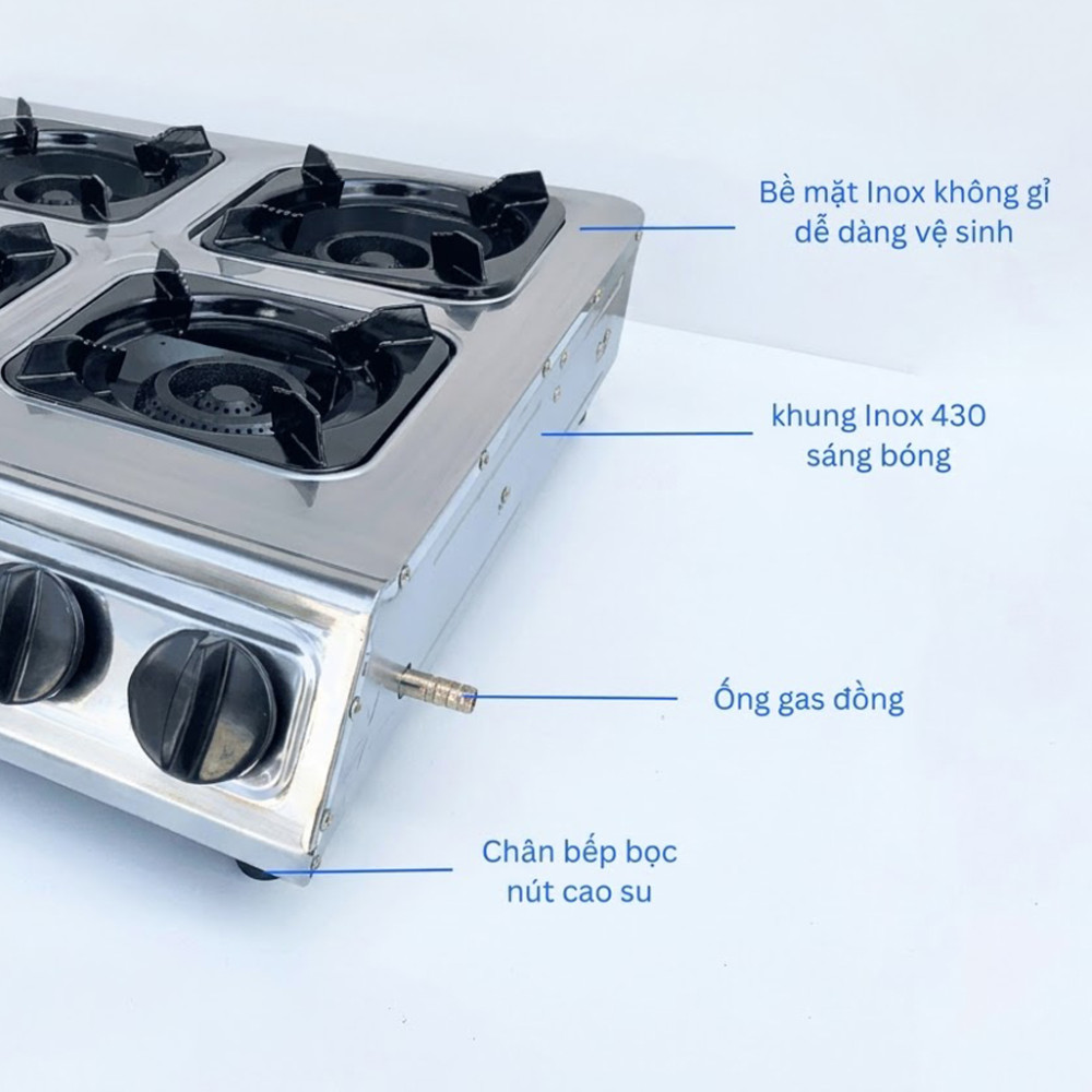 Bếp gas công nghiệp 8 lò điếu gang Windo 812 - Hàng chính hãng