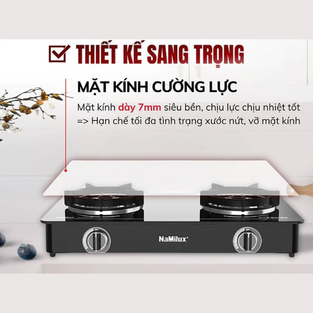 Bếp gas đôi kính cường lực NaMilux DL2463PG - Hàng chính hãng
