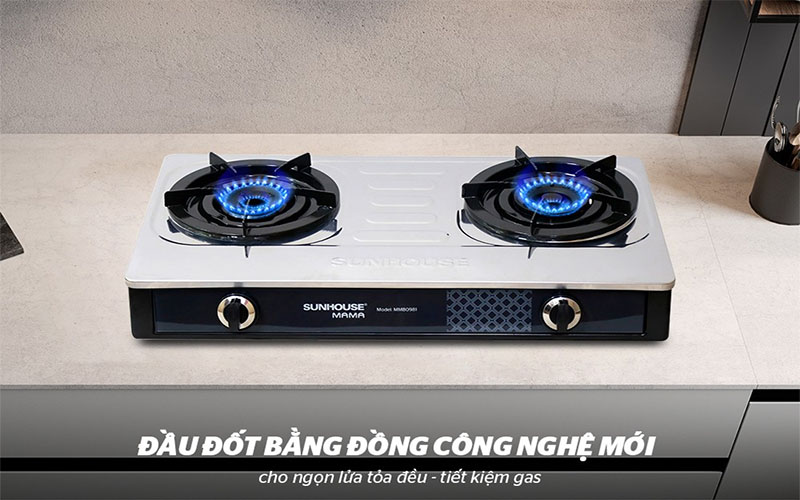 Chất liệu đầu đốt của Bếp gas đôi Sunhouse Mama MMB0981