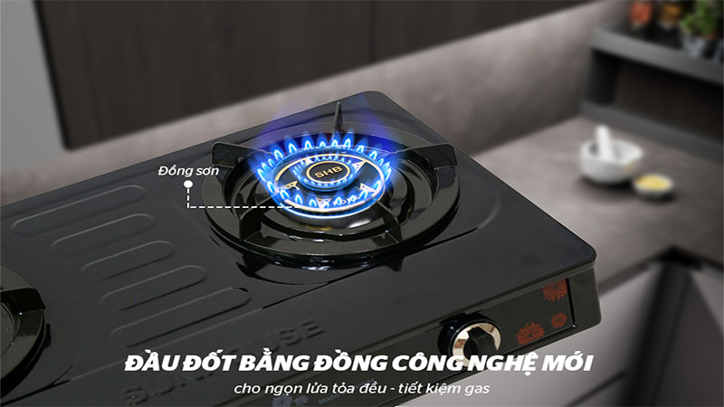 Chất liệu đầu đốt của Bếp gas đôi Sunhouse Mama MMB0984