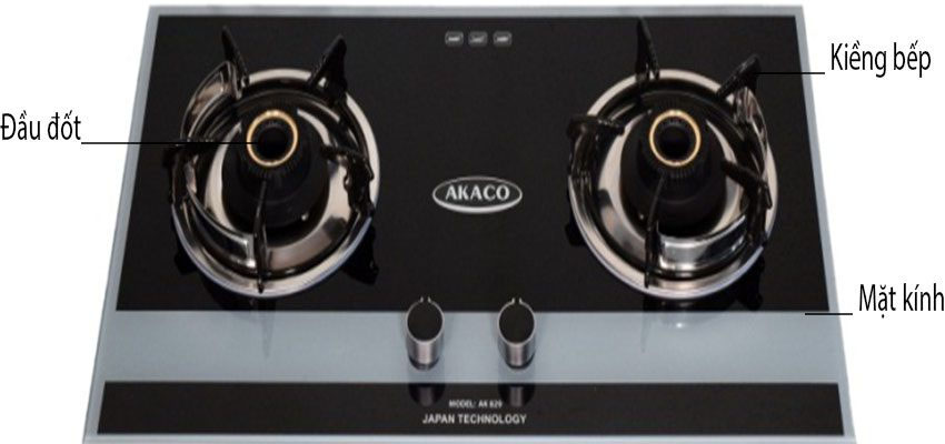 Bếp gas đôi âm kính Akaco AK-829