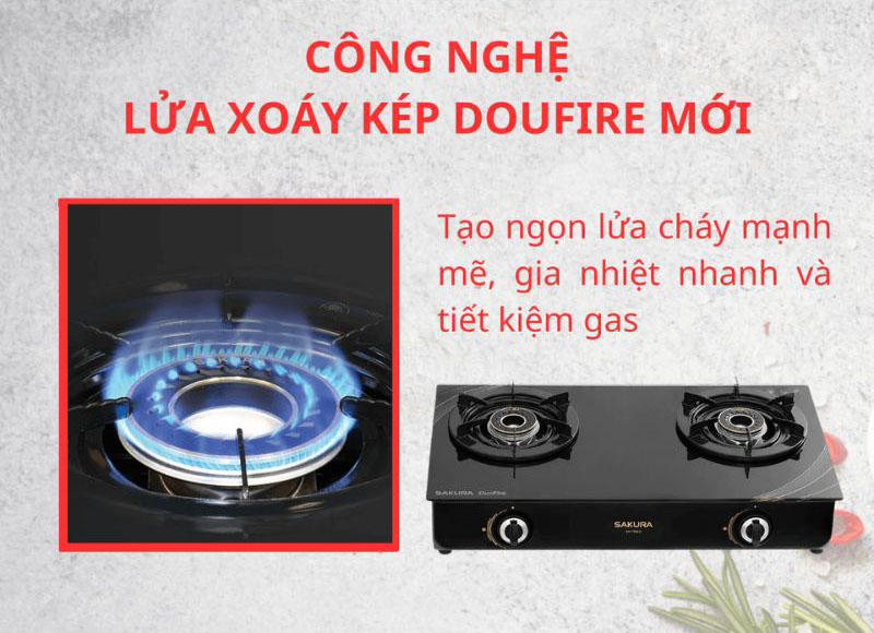 Công nghệ DouFire mới, tạo ngọn lửa xoáy mạnh mẽ, nấu thức ăn nhanh chín