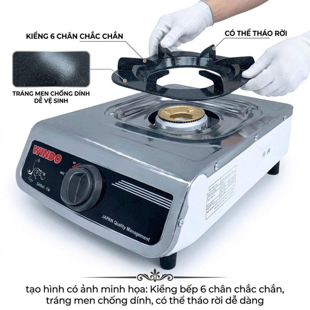 Bếp gas đơn mặt inox Windo 118GD - Hàng chính hãng