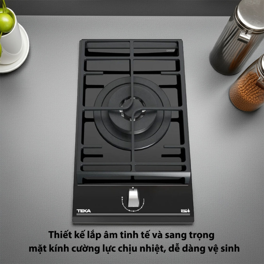 Bếp gas đơn lắp âm Teka COCINA-GZC-31339-XBD-BK thiết kế sang trọng, mặt kính cường lực bền bỉ