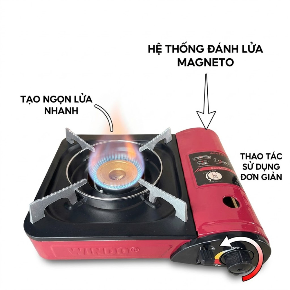 Bếp gas du lịch Windo 166F - Hàng chính hãng