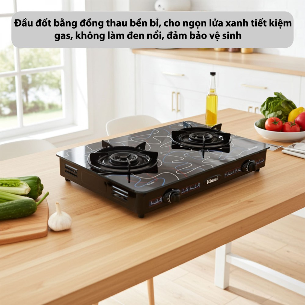 Bếp gas dương Rinnai RV-715SLIM-SCH(ZI) - Hàng chính hãng