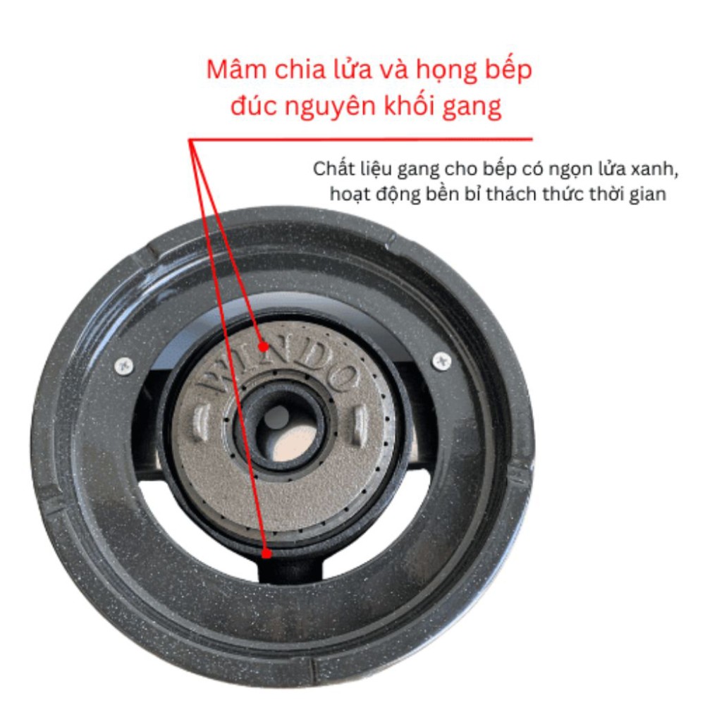 Bếp gas khè công nghiệp 3 lò Windo 38 - Hàng chính hãng