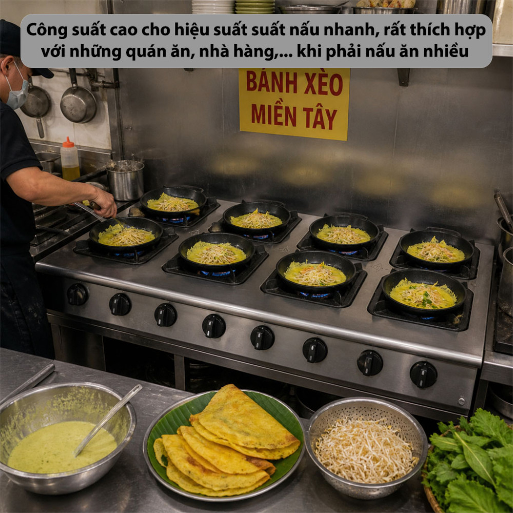 Bếp gas nấu mì cay, cơm niêu OEM 8 Họng  - Hàng chính hãng