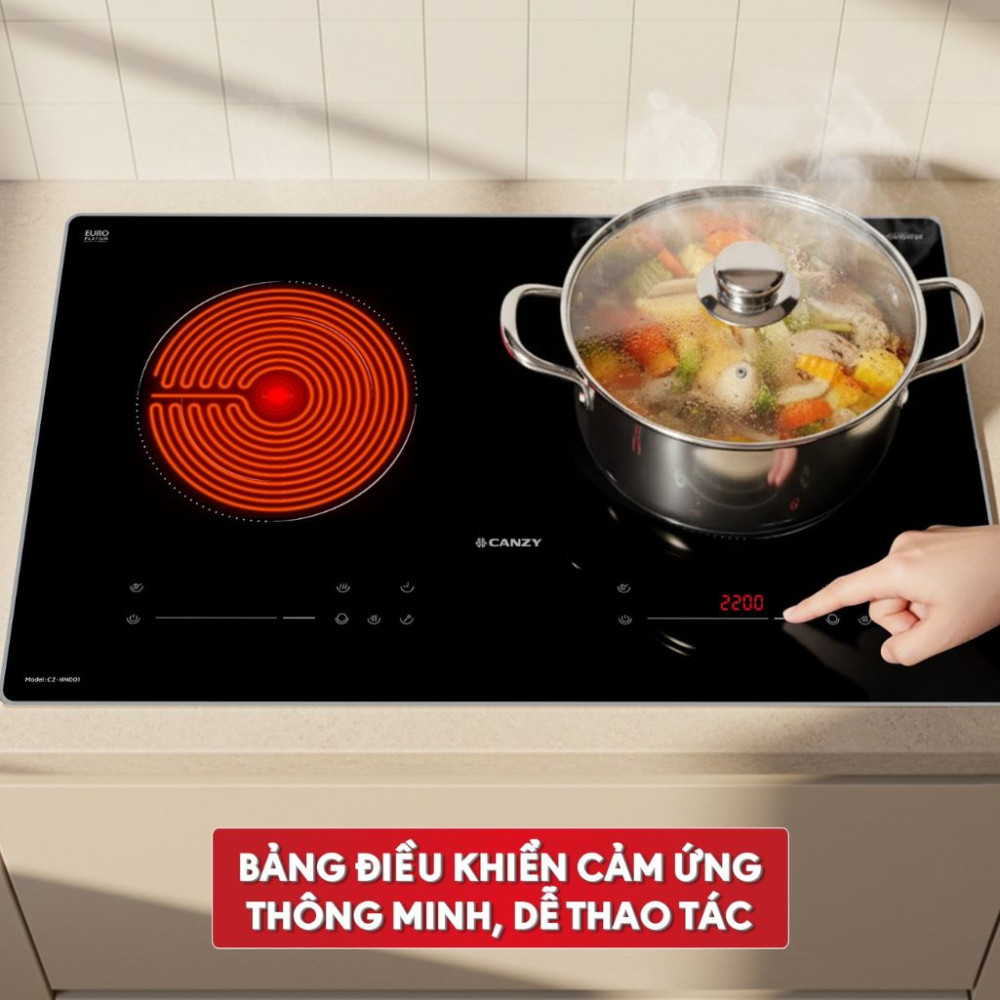 Bếp hồng ngoại đôi Canzy CZ-HN001 - Hàng chính hãng
