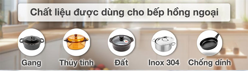 Dùng được cho mọi chất liệu nồi