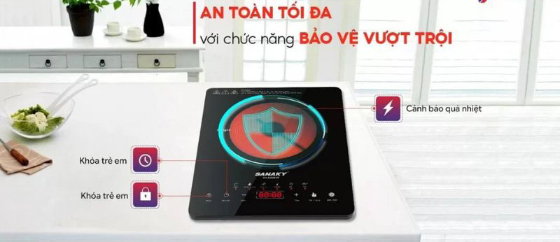 Bếp được trang bị nhiều tính năng thông minh đi kèm