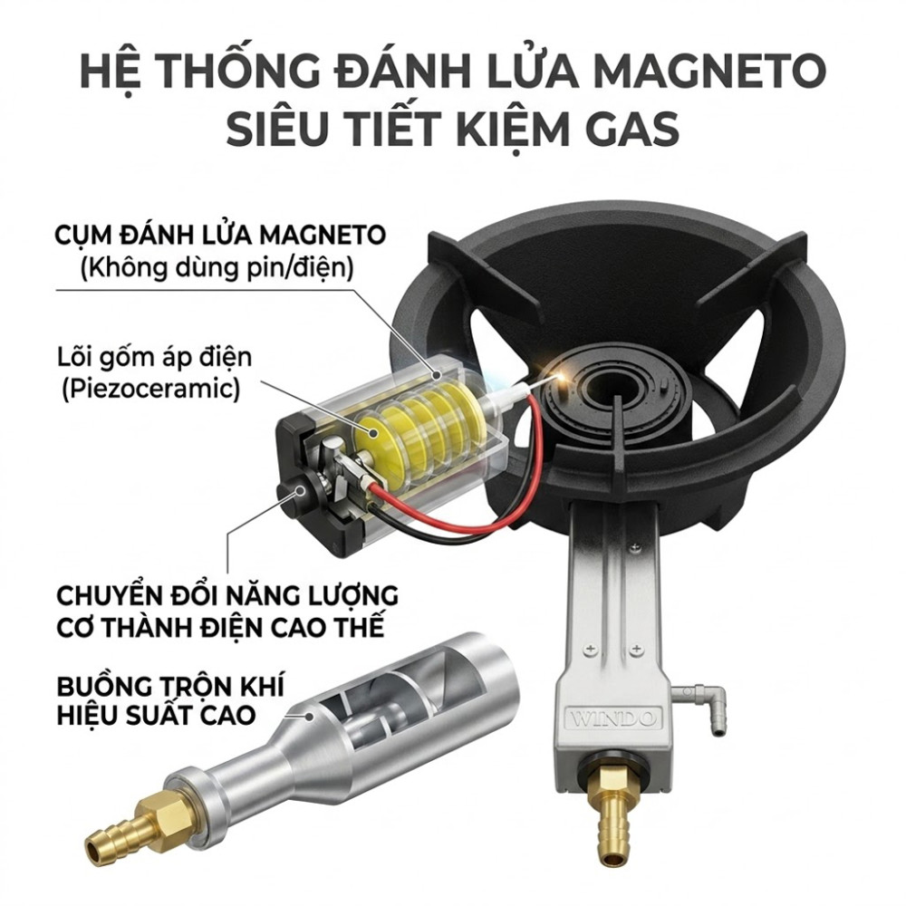 Bếp khè công nghiệp Windo 6A - Hàng chính hãng