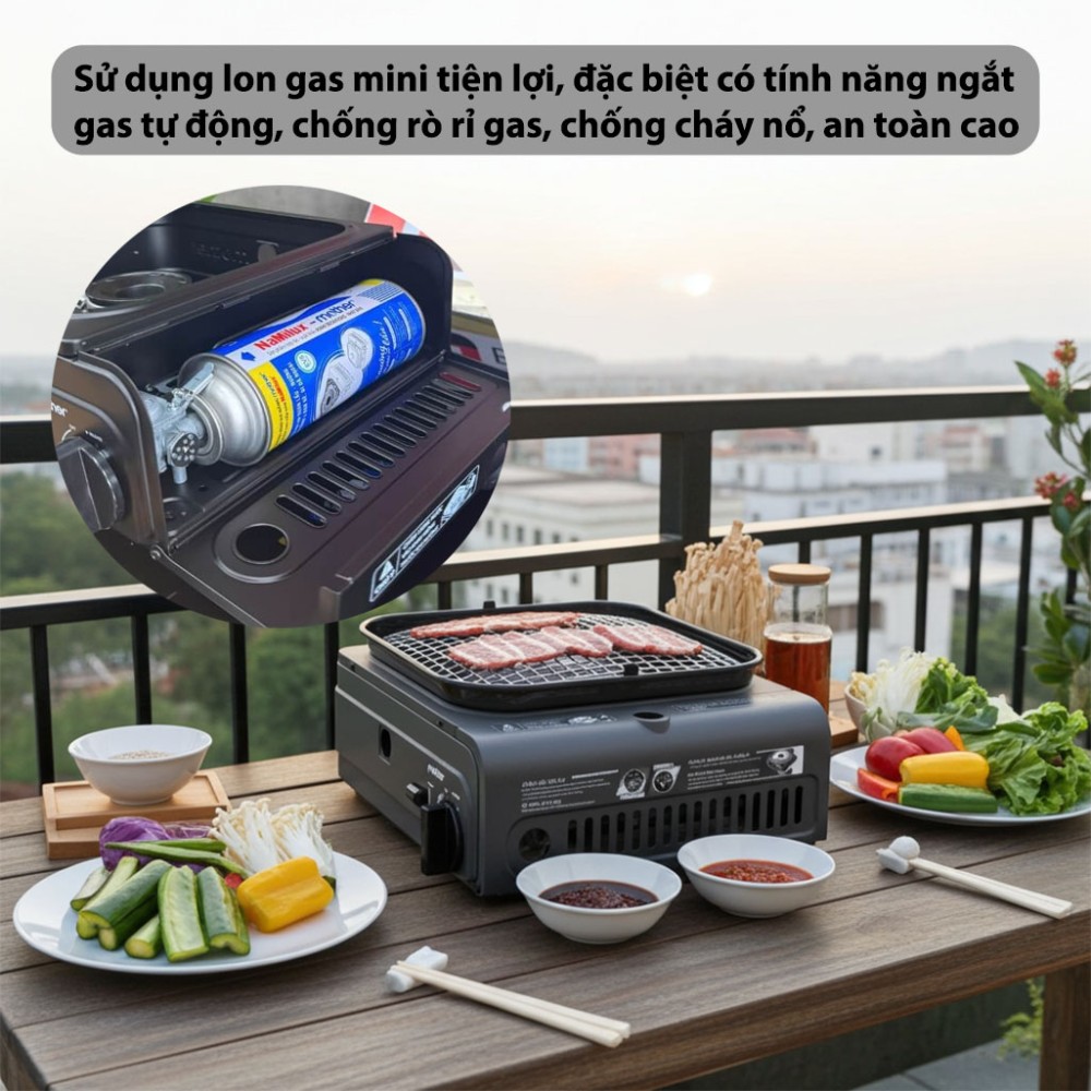 Bếp lẩu nướng gas NaMilux EVS-3 GS-2312PE - Hàng chính hãng