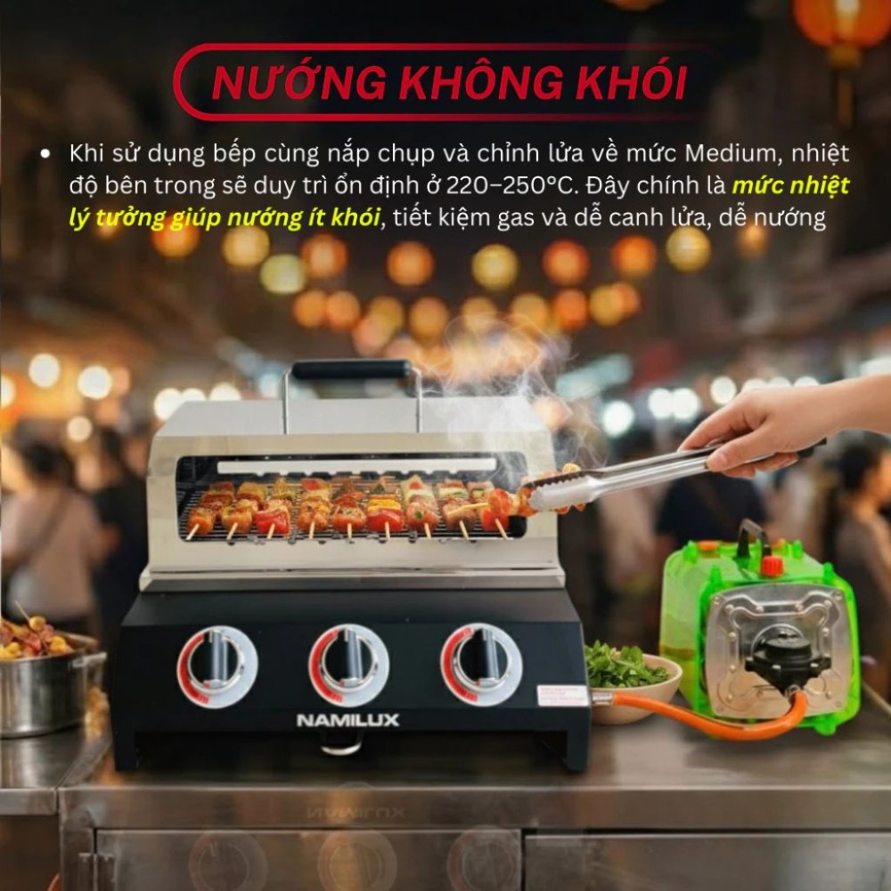 Bếp nướng gas không khói Namilux GRC-433VC/VKX - Hàng chính hãng
