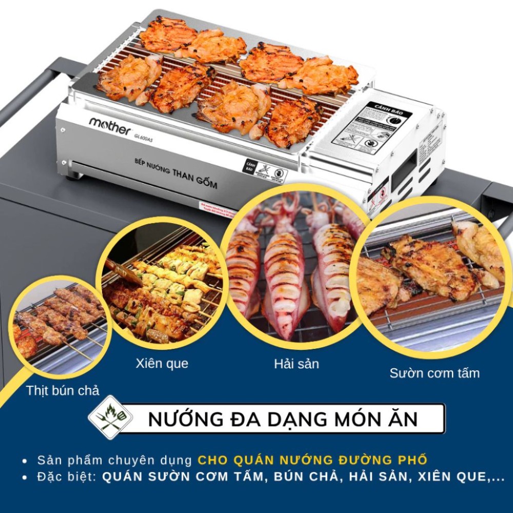 Bếp nướng than gốm NaMilux Mother GL600AS - Hàng chính hãng
