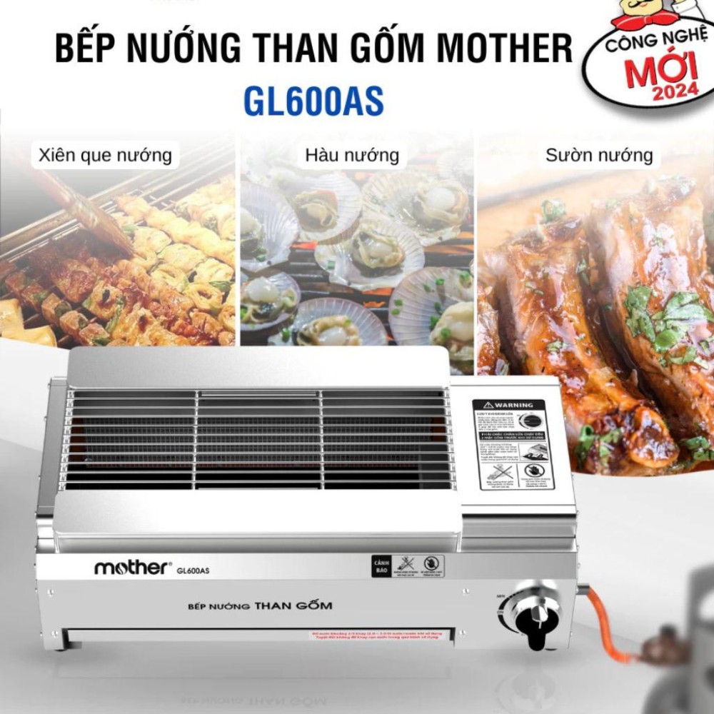 Bếp nướng than gốm NaMilux Mother GL600AS - Hàng chính hãng
