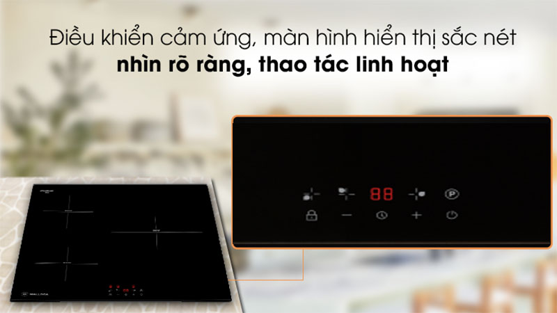 Bảng điều khiển của Bếp từ 3 vùng nấu Malloca MH-5903-IN