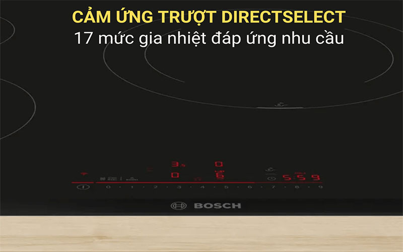 17 mức công suất của Bếp từ Bosch PIE875HC1E SERIE 6