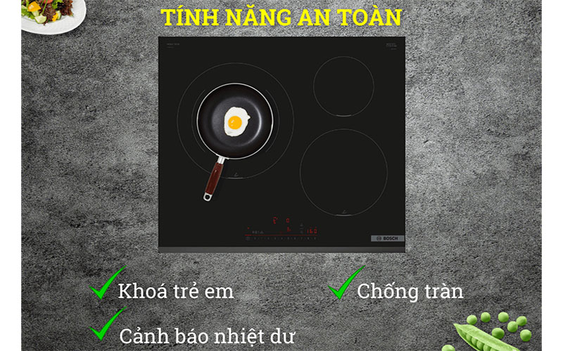 Tính năng an toàn của Bếp từ Bosch PIJ631HC1E SERIE6