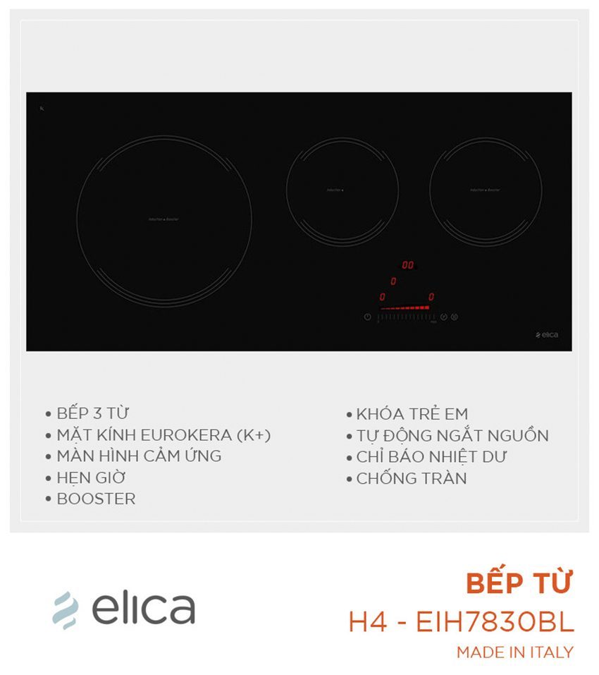 Chức năng cơ bản của bếp từ Elica H4-EIH7830BL