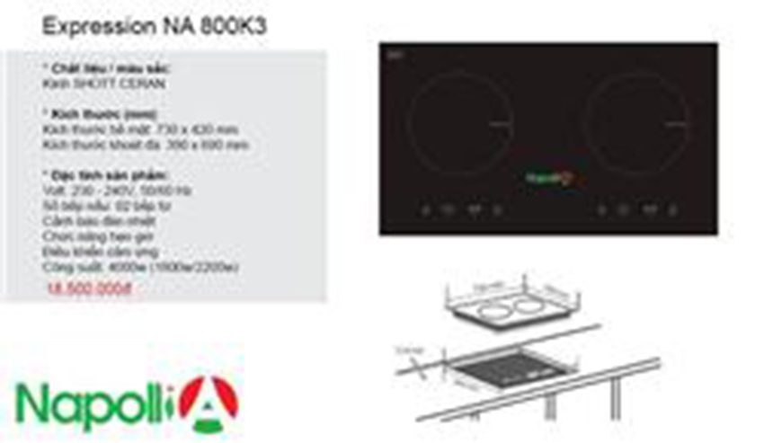 Bếp điện từ Napoli NA800K3