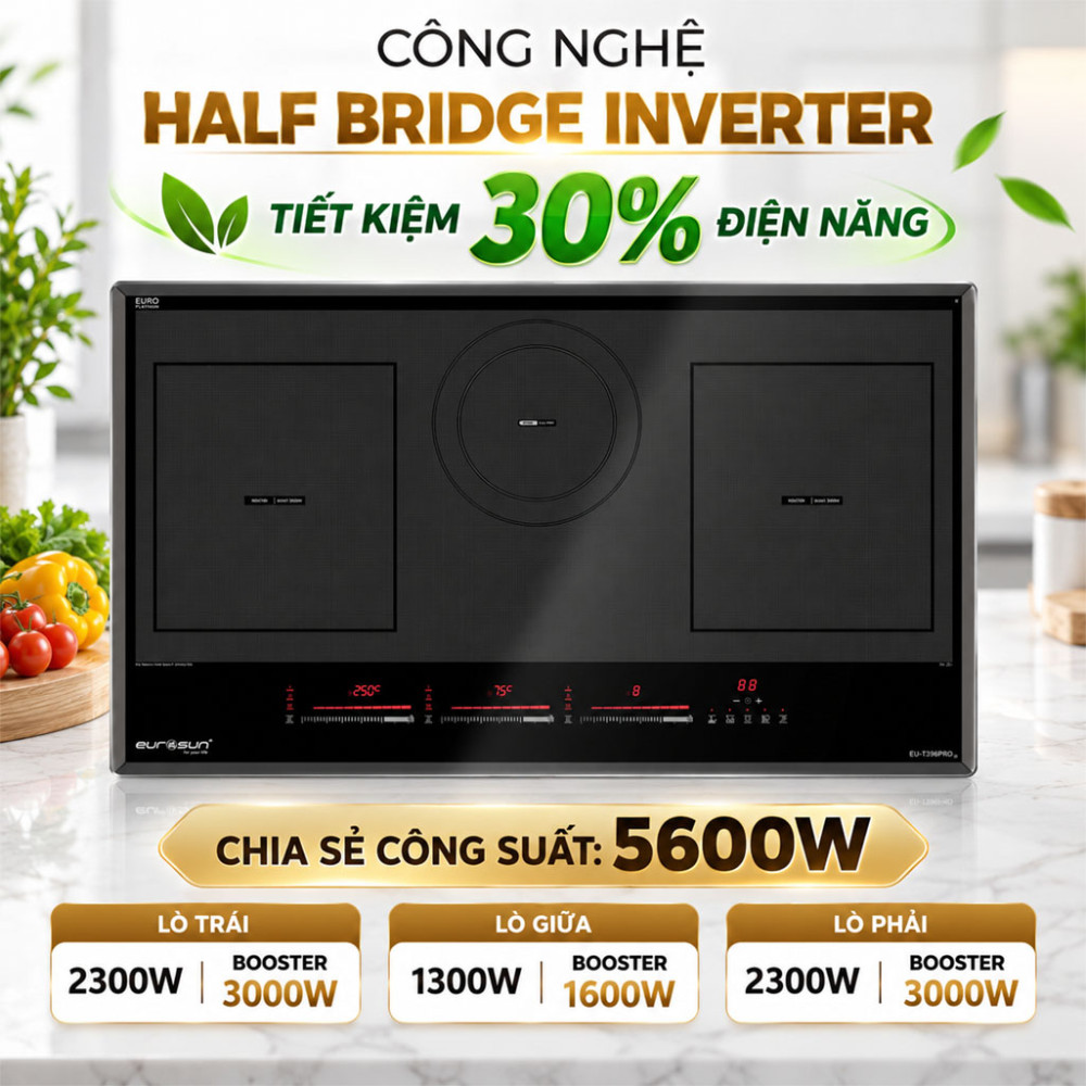 Bếp từ 3 vùng nấu Eurosun EU-T396PRO - Hàng chính hãng