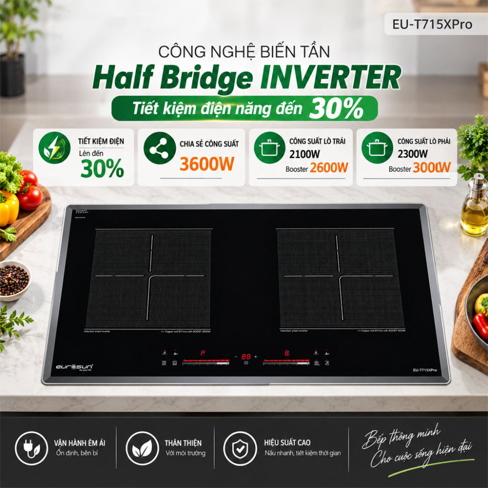 Bếp từ đôi Eurosun EU-T715XPro - Hàng chính hãng