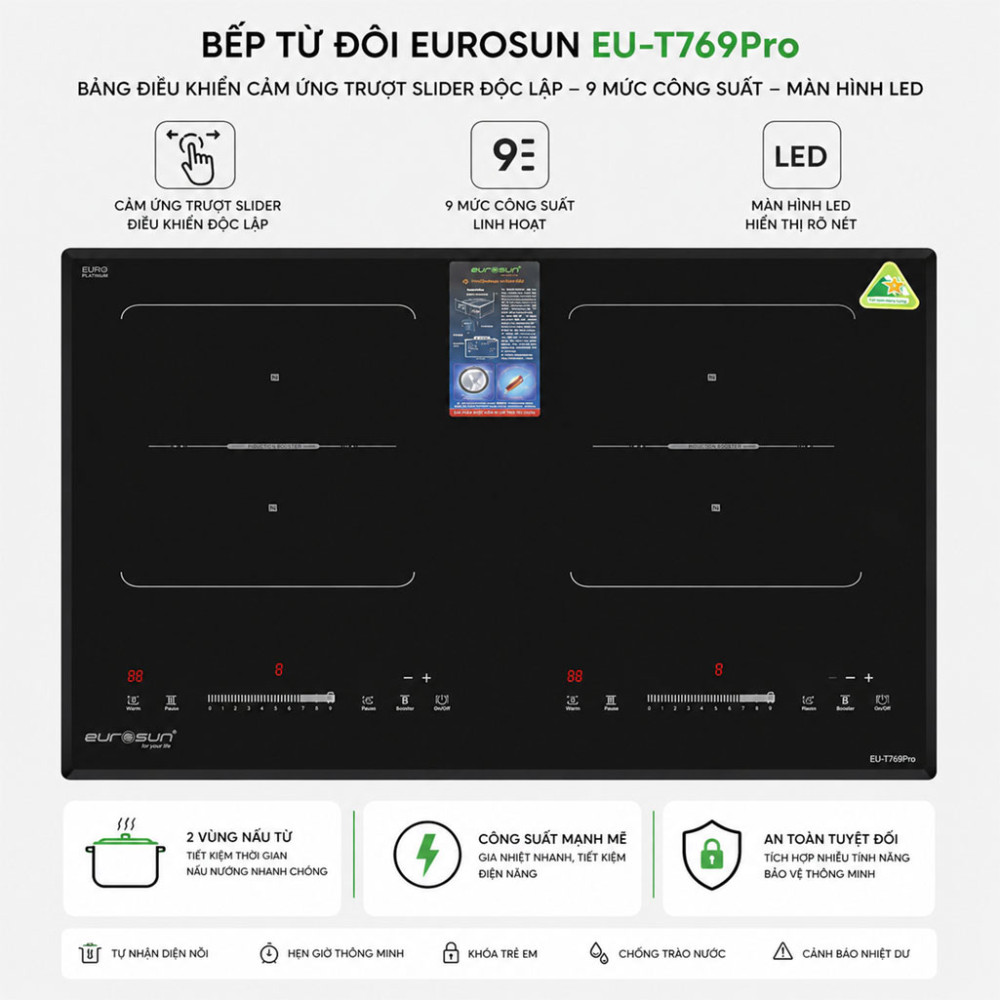 Bếp từ đôi Eurosun EU-T769Pro - Hàng chính hãng
