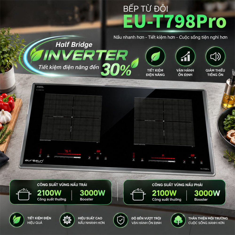 Bếp từ đôi Eurosun EU-T798Pro - Hàng chính hãng