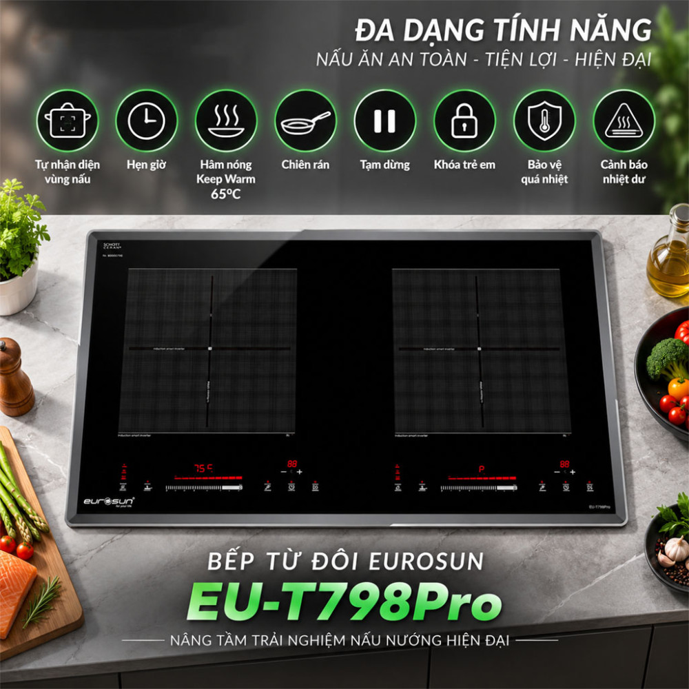 Bếp từ đôi Eurosun EU-T798Pro - Hàng chính hãng