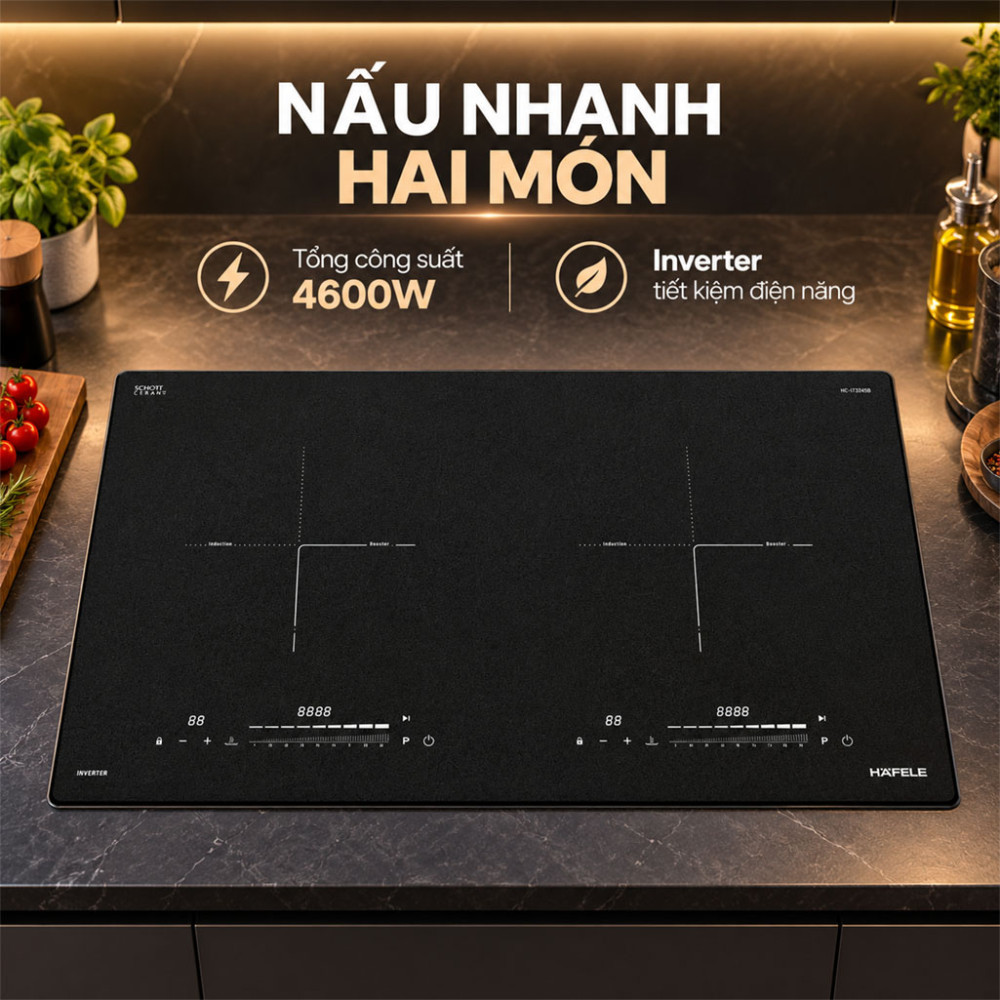 Bếp từ đôi âm Hafele HC-I73245B (536.61.727) - Hàng chính hãng