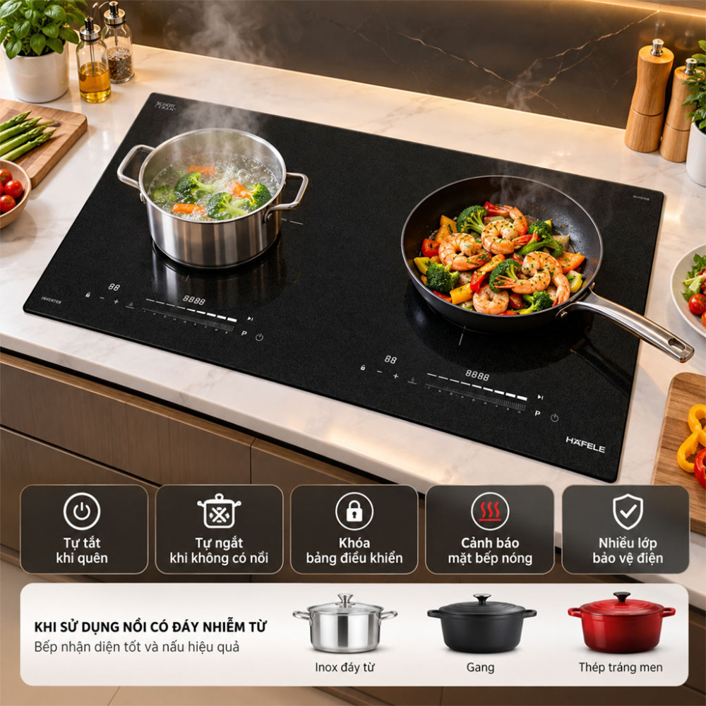 Bếp từ đôi âm Hafele HC-I73245B (536.61.727) - Hàng chính hãng