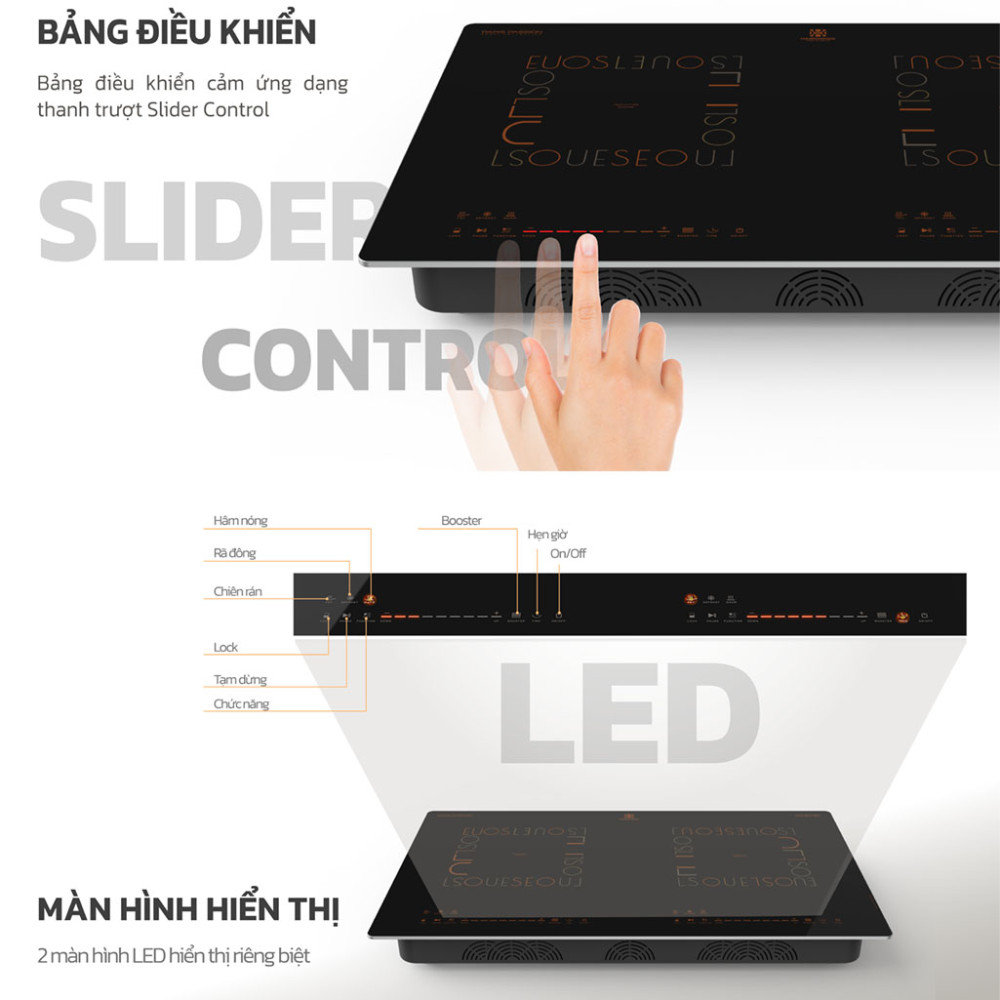 Bếp từ đôi Inverter Hawonkoo CEH-288 - Hàng chính hãng