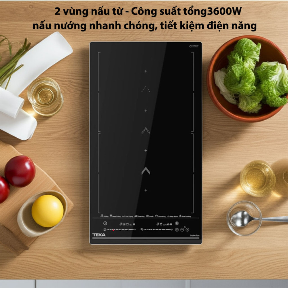 Bếp từ đôi Teka IZS-34700-MST-BK thiết kế 2 vùng nấu với công suất mạnh mẽ