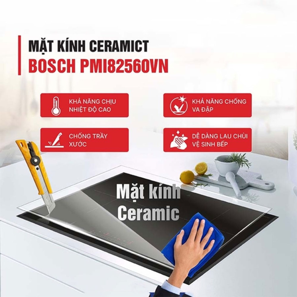 Bếp từ đôi lắp âm Bosch PMI82560VN serie 6 - Hàng chính hãng